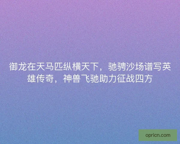 御龙在天马匹纵横天下，驰骋沙场谱写英雄传奇，神兽飞驰助力征战四方